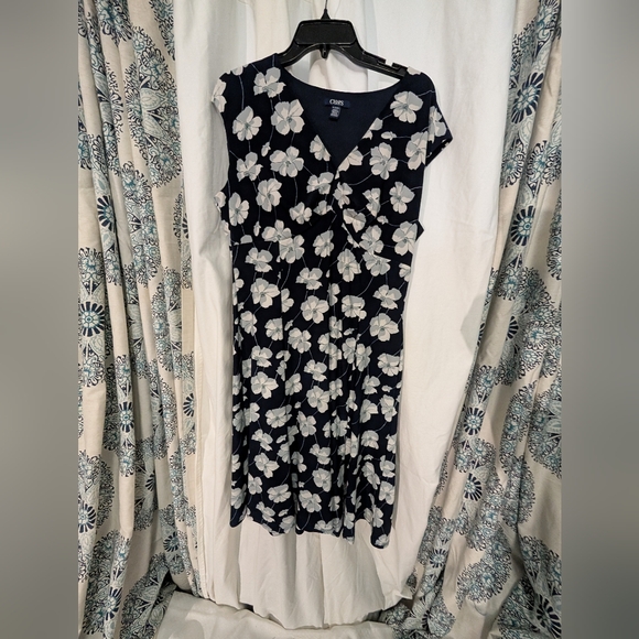 Chaps Black Floral Women's Dress - Picture 1 of 1